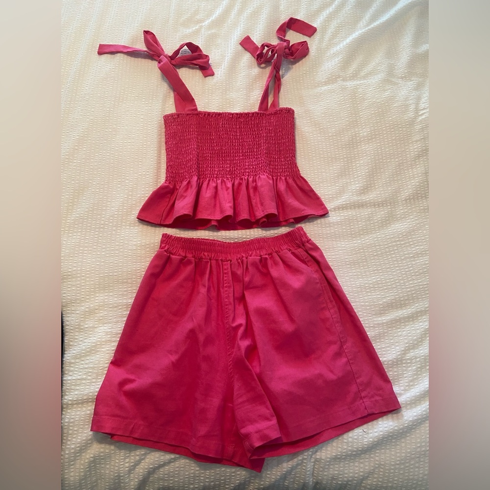 pink two piece set